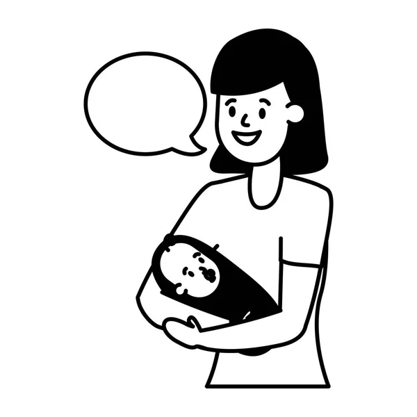 母亲抱着个婴儿 — 图库矢量图片