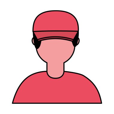 beyaz arka plan üzerinde teslimatçı çalışan işçi işçi