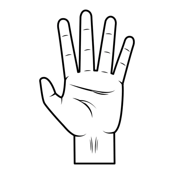 Öt ujjat mutató kéz — Stock Vector