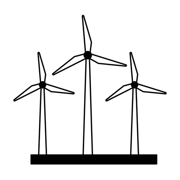 风力涡轮机发电 — 图库矢量图片