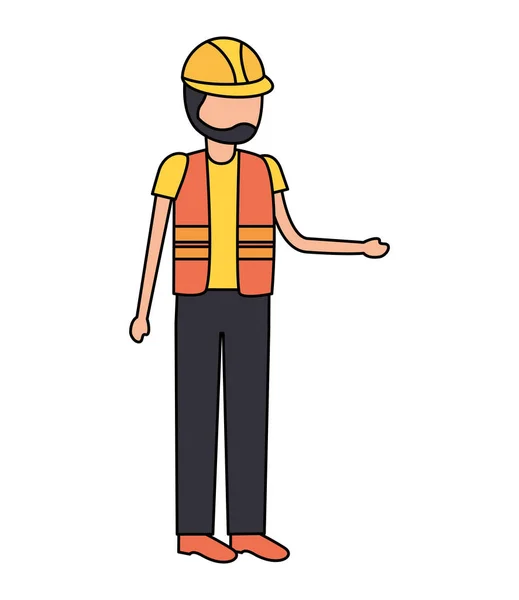 Trabajador carácter de construcción — Vector de stock