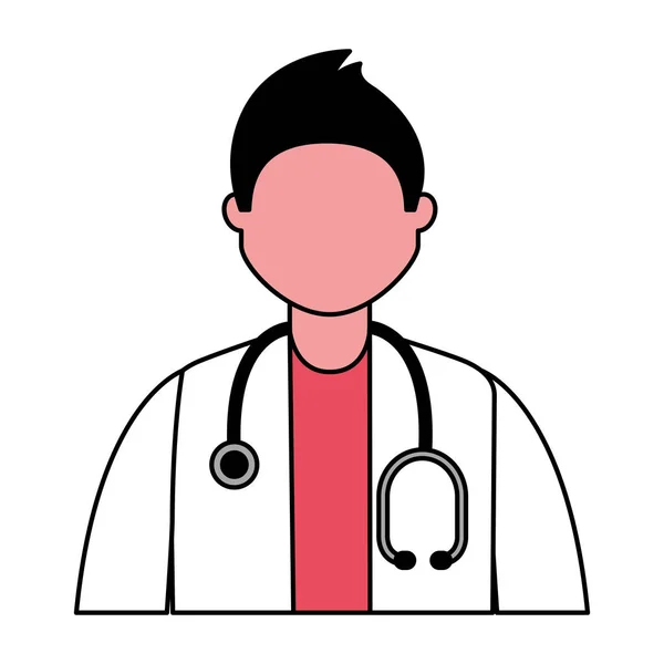 Arzt Mitarbeiter Arbeit auf weißem Hintergrund — Stockvektor