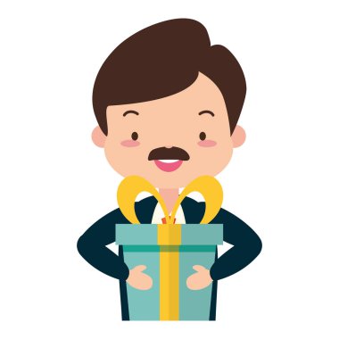 hediye kutusu ile adam