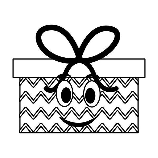 Aniversário kawaii presente caixa feliz personagem festa —  Vetores de Stock