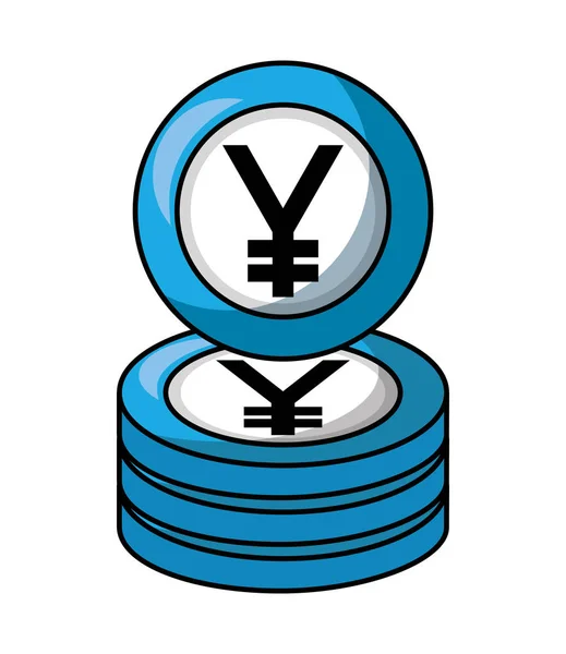 Coin yen isolated icon — Stock Vector