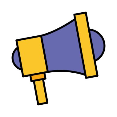 Beyaz arka plan üzerinde megafon reklam