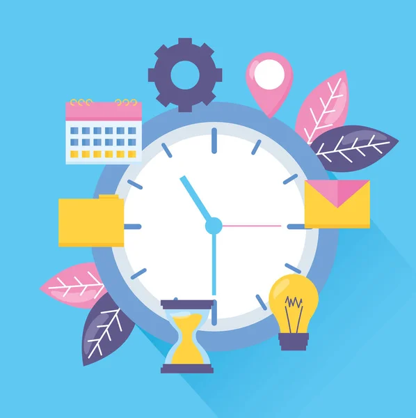 Reloj tiempo de trabajo — Vector de stock