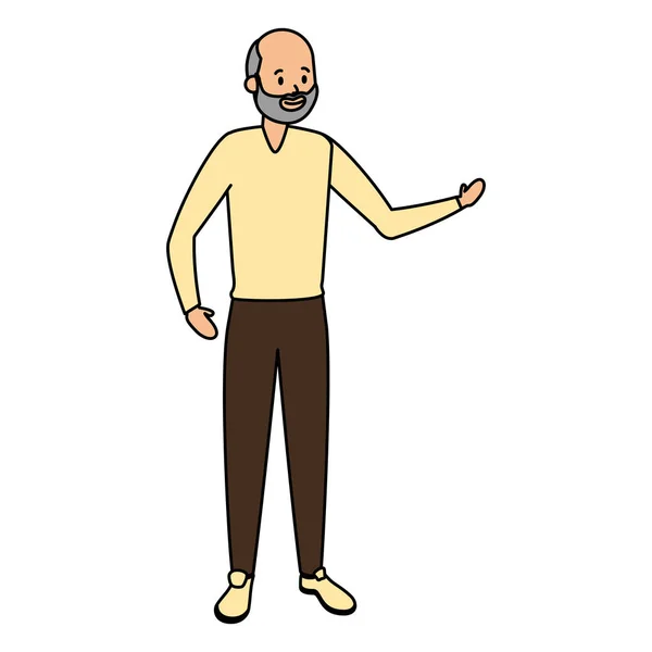 Hombre viejo carácter — Vector de stock