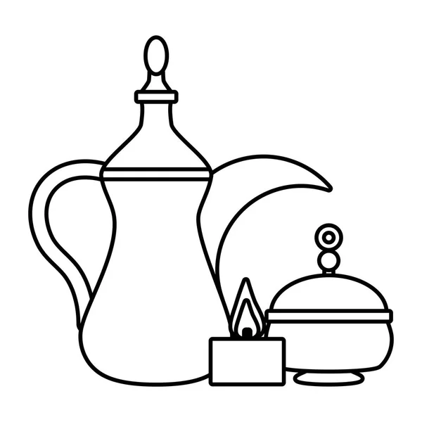 Olla de té india — Vector de stock