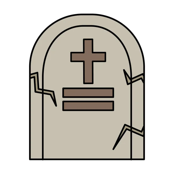 Halloween tomb isolated icon — Stock Vector