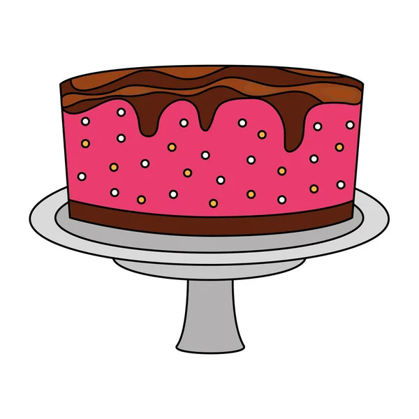 Сладкий торт изолированный значок — стоковый вектор