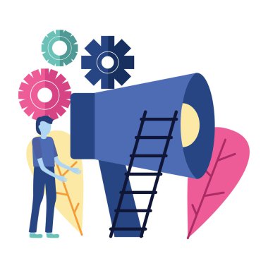 business man megaphone