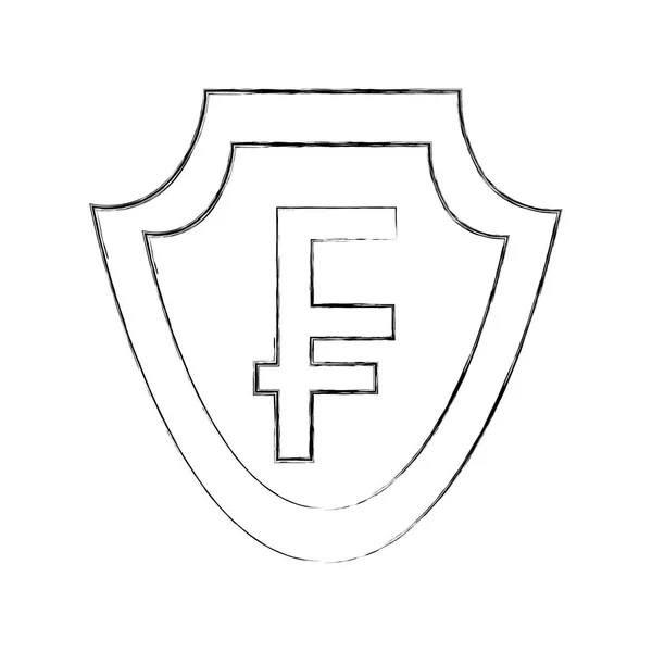 Valuta som Shield franc symbol Foreign Exchange — Stock vektor