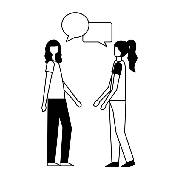 Mulheres falando fala bolha conversa — Vetor de Stock