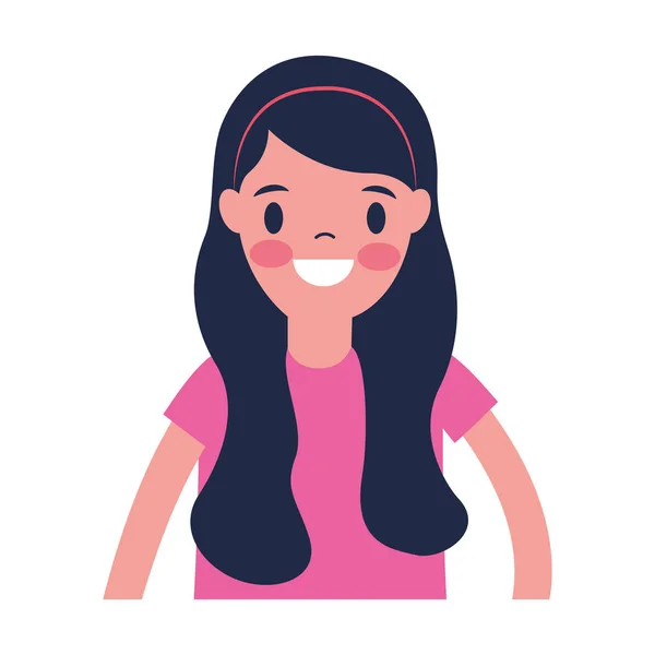 Usmívající se dívka portrét na bílém pozadí — Stockový vektor