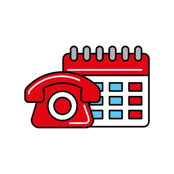 Calendario telefonico shopping online logistica — Vettoriale Stock