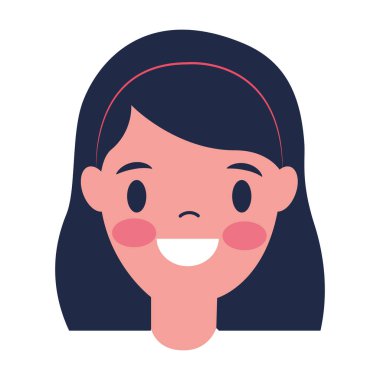 Beyaz arka plan üzerinde gülümseyen kız portre