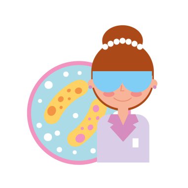 bilimsel kadın profesyonel biyoloji bakteri