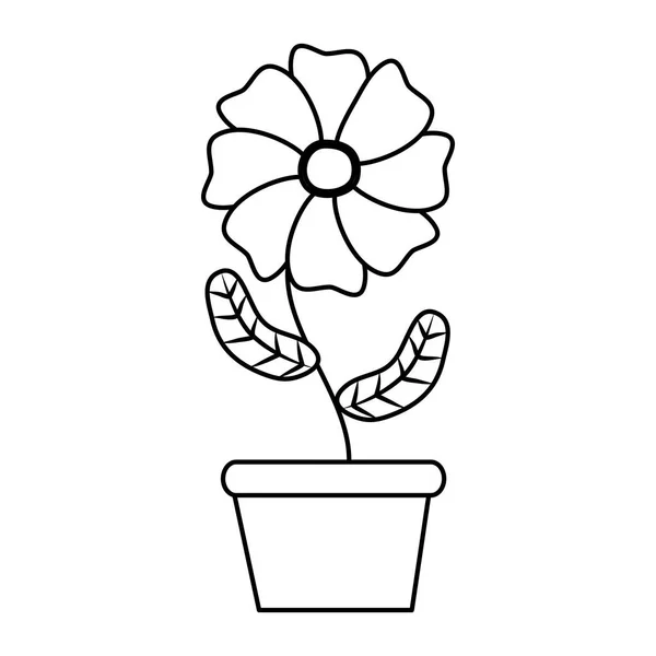 Krukväxt blomma dekoration — Stock vektor