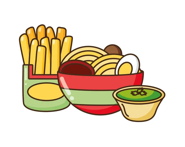 Comida rápida relacionada — Vector de stock