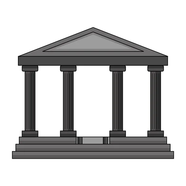 Bank building isolated icon — Stock Vector