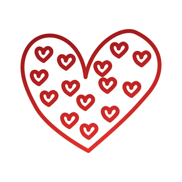 Coeur amour romance passion décoration élément style — Image vectorielle