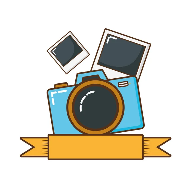 Photographic camera isolated icon — Stock Vector