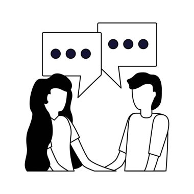 erkek ve kadın kabarcıklar konuşmak