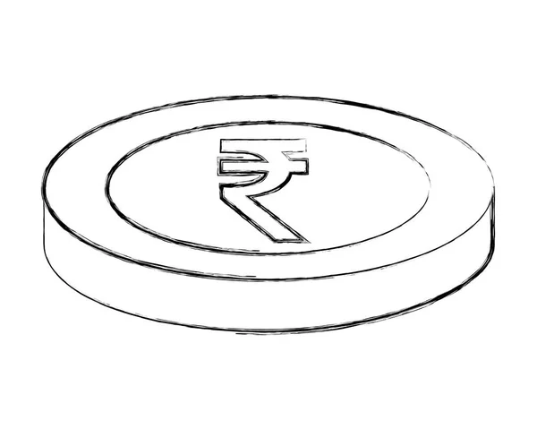 Waluta moneta indyjski Rupia pieniądze — Wektor stockowy