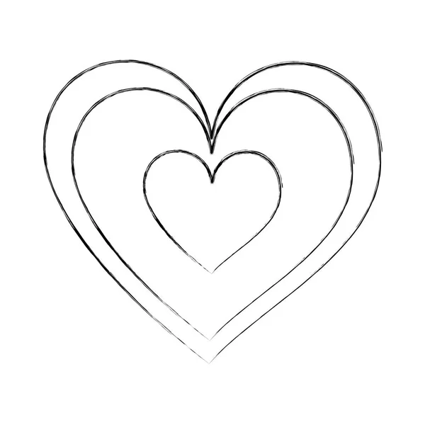 Aşk Sevgililer günü kalpleri simgesi sembolü — Stok Vektör