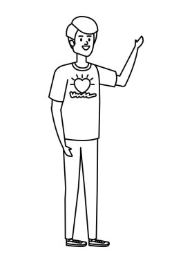 Genç adam gönüllü karakter