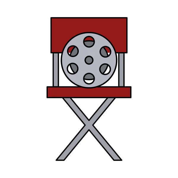 Película director silla aislado icono — Vector de stock