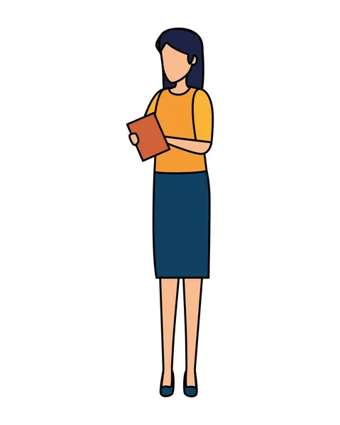 Hermoso personaje de mujer joven — Vector de stock