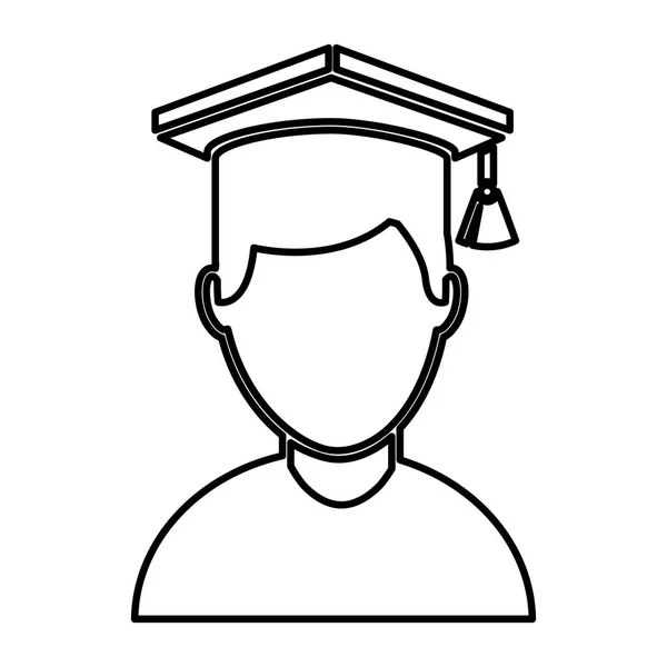 Homme diplômé personnage avatar — Image vectorielle