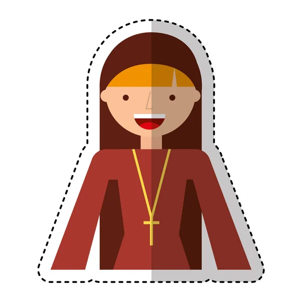 Religijne zakonnica avatar znaków — Wektor stockowy