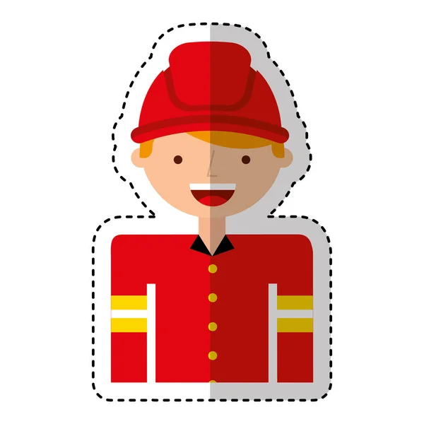 Feuerwehr Avatar Charakter-Ikone — Stockvektor