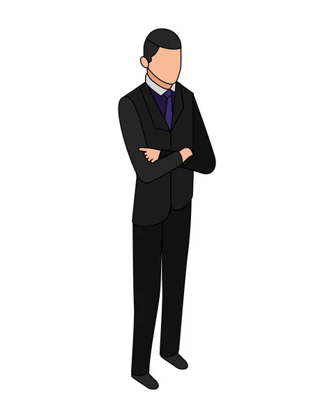 Elegant businessman character icon — Stock Vector