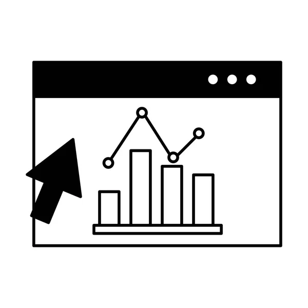 Sitio web informe estadística gráfico crecimiento haga clic en — Archivo Imágenes Vectoriales