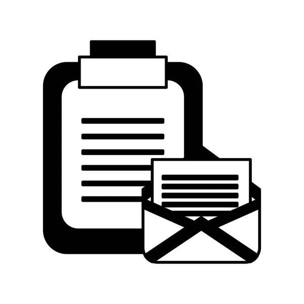 Enveloppe mail avec presse-papiers — Image vectorielle