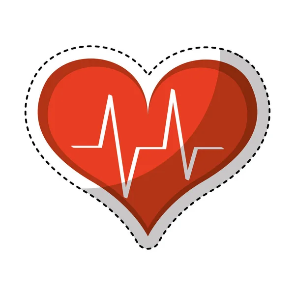 Corazón cardio aislado icono — Vector de stock