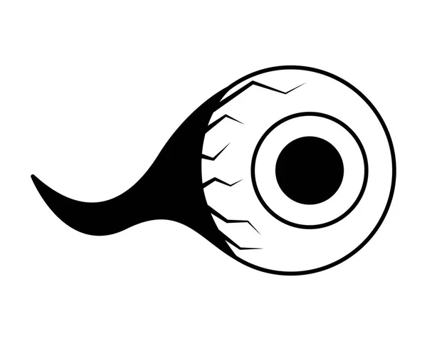 Ojo de Halloween icono aislado — Vector de stock