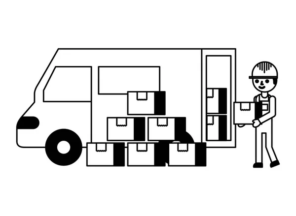 Livraison logistique entrepôt — Image vectorielle