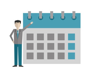 takvim avatar karakteri ile işadamı