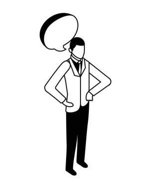 konuşma kabarcık karakteri ile zarif işadamı