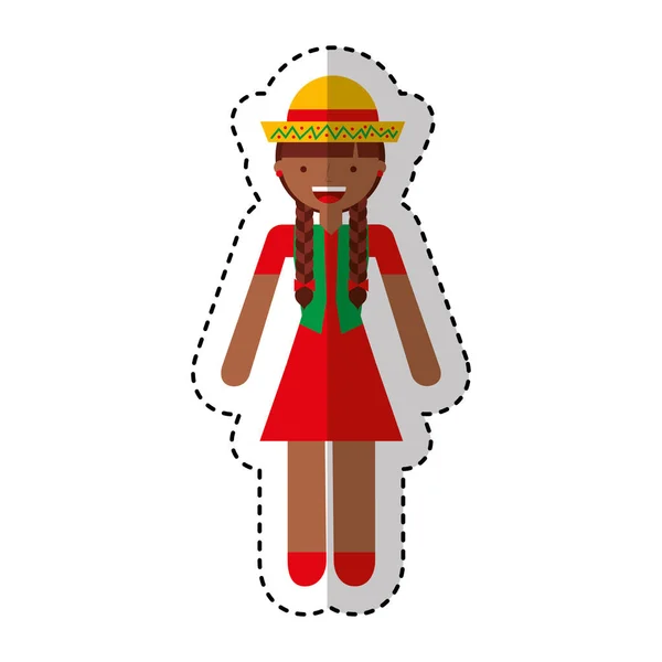 Köylü kadın avatar karakter — Stok Vektör
