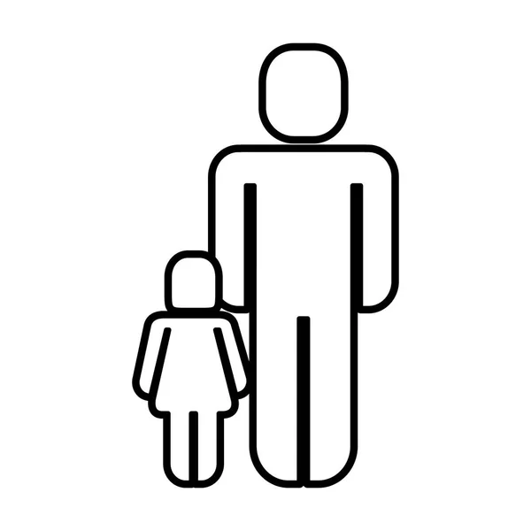 Vater mit Tochter-Silhouette-Figur — Stockvektor