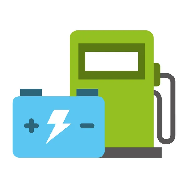 Batterij en station pomp energie hernieuwbaar — Stockvector