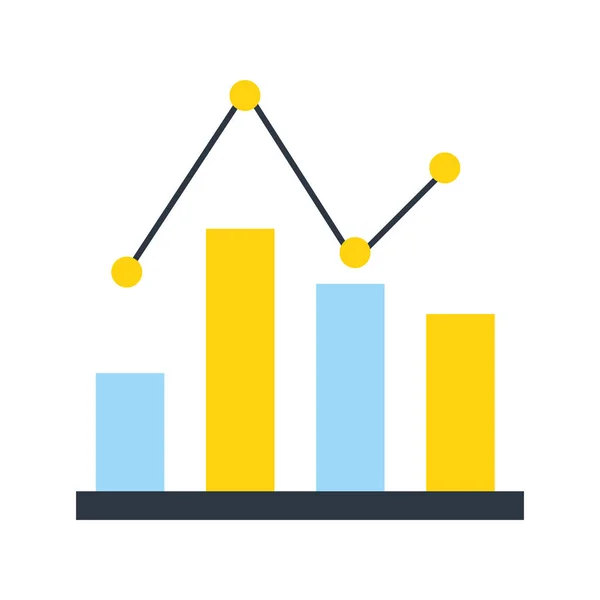 Iş istatistikleri çubuk diyagramı sivri çizgi — Stok Vektör