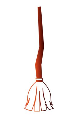 cadılar süpürge cadı izole simgesi