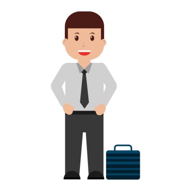 iş çantası ile işadamı karakter